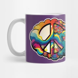 Groovy Psychedelic Peace Sign in Purple Mug